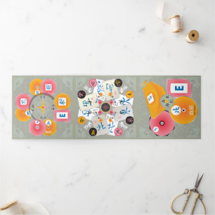 Carte Trois Volets Mah Jongg Winds Trifold Card