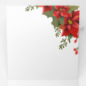 Carte Trois Volets Mariage de Noël Poinsettia (Intérieur en premier)