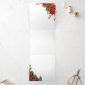 Carte Trois Volets Mariage de Noël Poinsettia (Intérieur)