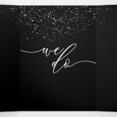 Carte Trois Volets Mariage de points modernes en noir (Intérieur au milieu)