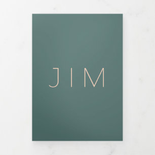 Carte Trois Volets Mariage Formel Minimaliste Simple Vert Sauge Class