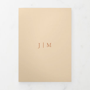 Carte Trois Volets Mariage minimaliste Terracotta RSVP tout-en-un
