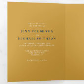 Carte Trois Volets Mariage moderne de la Marine Satin (Intérieur en premier)