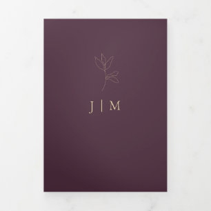 Carte Trois Volets Mariage Moderne Figuier Minuit Formel