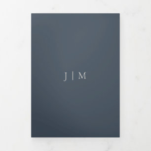 Carte Trois Volets Mariage Nuit Minimaliste Simple Tout en Un