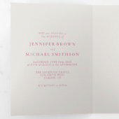 Carte Trois Volets Mariage Rsvp Moderne Crème Simple Rose (Intérieur en premier)