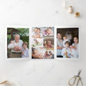 Carte Trois Volets Merci photo Christening 10 (Intérieur)