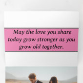 Carte Trois Volets Merci Souhaitant inviter le mariage (Intérieur en premier)