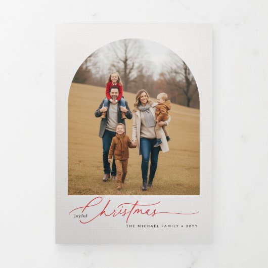Carte Trois Volets Merry Christmas Arch Multi Photo Gallery Family (Page de couverture)