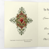 Carte Trois Volets Messe religieuse Offrant Vierge Marie Jésus (Intérieur en premier)