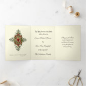 Carte Trois Volets Messe religieuse Offrant Vierge Marie Jésus (Intérieur)