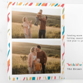 Carte Trois Volets Minimal Christmas Family Photo Collage Greetings (Intérieur en premier)