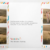 Carte Trois Volets Minimal Christmas Family Photo Collage Greetings (Intérieur au milieu)