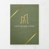 Carte Trois Volets Modern Gold House Real Estate Olive Green Realtor (Page de couverture)