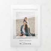 Carte Trois Volets Moderne Clean Chic Photo de vacances (Page de couverture)