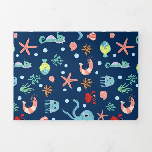 Carte Trois Volets Monde marin (Page de couverture)