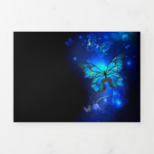 Carte Trois Volets Morpho Butterfly in the Dark Background (Page de couverture)