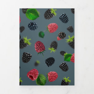 Carte Trois Volets Motif framboise 2
