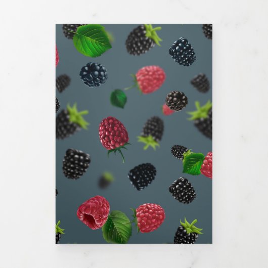 Carte Trois Volets Motif framboise 2 (Page de couverture)