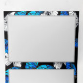 Carte Trois Volets Motif sans couleur foncée avec papillons bleus Mor (Intérieur en premier)