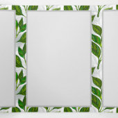 Carte Trois Volets Motif sans couture avec Feuilles de thé vert (Intérieur au milieu)