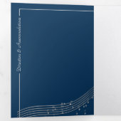 Carte Trois Volets Music Bar Mitzvah Silver Star de David (Intérieur en premier)