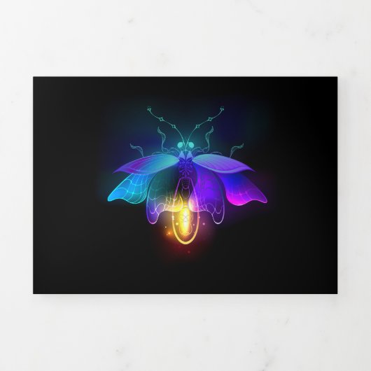 Carte Trois Volets Neon Firefly sur noir (Page de couverture)