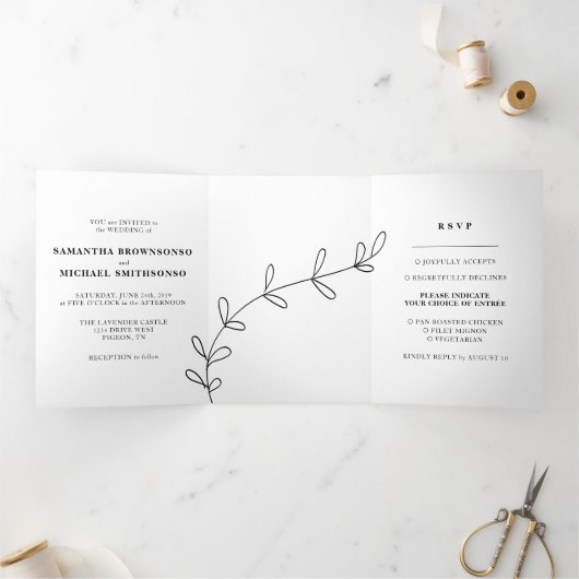 Carte Trois Volets Nettoyer le Mariage d'amour simple (Intérieur)
