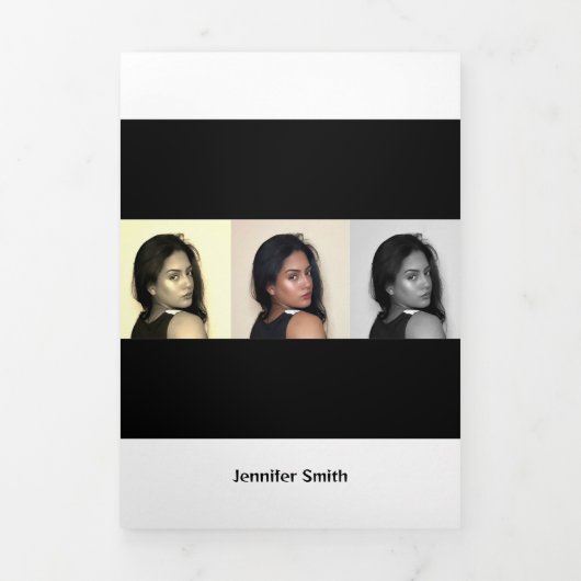 Carte Trois Volets Noir&blanc classique - Présentation de l'artiste m (Page de couverture)