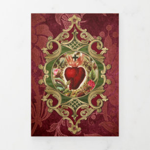 Carte Trois Volets Offrande de messe religieuse Vierge Marie Jésus