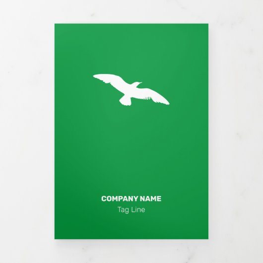 Carte Trois Volets Oiseau volant plat monochrome moyen (Page de couverture)