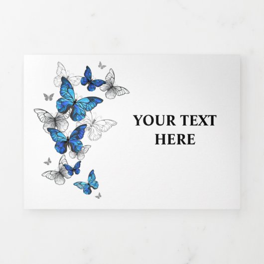 Carte Trois Volets Papillons volants bleus Morpho (Page de couverture)