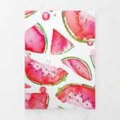 Carte Trois Volets Pastèque à l'aquarelle 1 (Page de couverture)