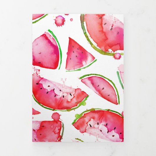 Carte Trois Volets Pastèque à l'aquarelle 1 (Page de couverture)