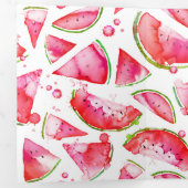 Carte Trois Volets Pastèque à l'aquarelle 1 (Intérieur en premier)