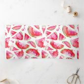 Carte Trois Volets Pastèque à l'aquarelle 1 (Intérieur)