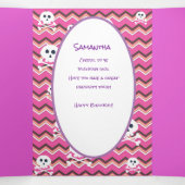 Carte Trois Volets Pâte rose Parties scintillant Pirate fille 1er ann (Intérieur au milieu)