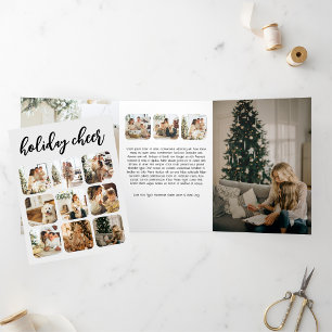 Carte Trois Volets Photo de Noël de fête personnalisée