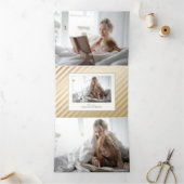Carte Trois Volets Photo Glam Gold/Silver à deux tons (Intérieur)