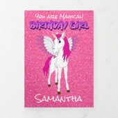 Carte Trois Volets Pink Pastle Parties scintillant Unicorn 1er annive (Page de couverture)