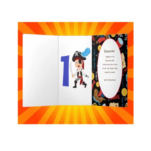 Carte Trois Volets Pirate Birthday Boy Adventure Tri-Fold Card