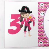 Carte Trois Volets Pirate rose (Intérieur en premier)