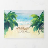 Carte Trois Volets Plage tropicale Arbor Romantique Mariage (Page de couverture)