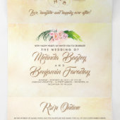 Carte Trois Volets Plage tropicale Arbor Romantique Mariage (Intérieur au milieu)