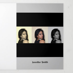 Carte Trois Volets Présentation de l'artiste moderne gris classique