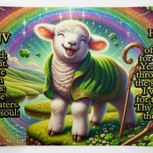Carte Trois Volets Psaume 23 KJV Tract - Joyful Lamb (Intérieur au milieu)