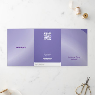 Carte Trois Volets Qr Code Modérée Lilac Moderne Neat Ombragé