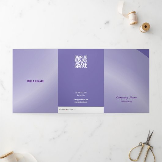 Carte Trois Volets Qr Code Modérée Lilac Moderne Neat Ombragé (Extérieur)
