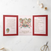 Carte Trois Volets Religieuse Vierge Marie Anges Prière Valentine (Intérieur)