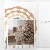 Carte Trois Volets Retro Merry Christmas Photo Trifold Fold Card (Intérieur en premier)
